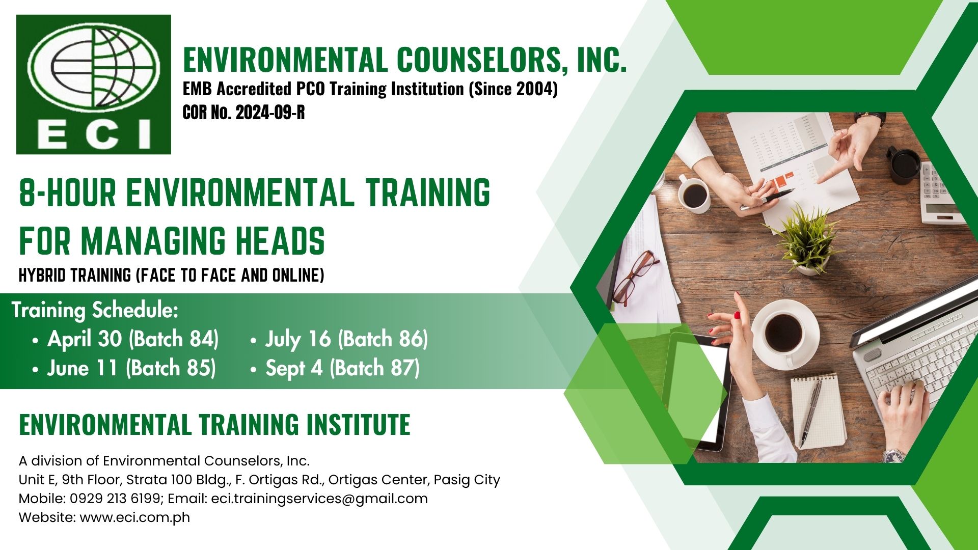 Environmental Training for Managing Heads (ETMH)